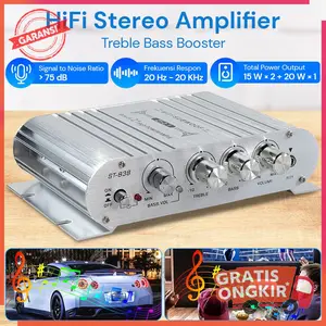 HiFi Stereo Amplifier Treble Bass Booster - ST-838