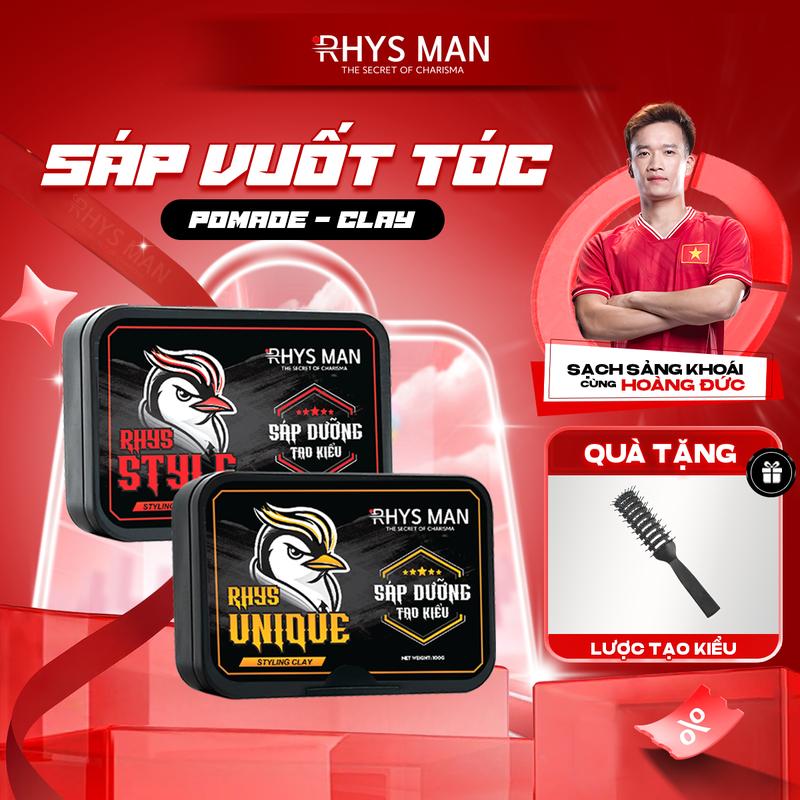 [Mua 1 Tặng 1 Lược tạo kiểu] Sáp vuốt tóc nam RHYS MAN Pomade/Clay giữ nếp tạo kiểu tự nhiên 50g/100g Chăm Sóc Tóc Dưỡng Tóc Chăm Sóc Tóc Dưỡng Tóc