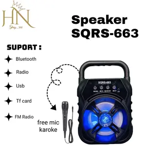 Speaker bluetooth wireless SQRS-663 portable bisa karaoke 3inc
