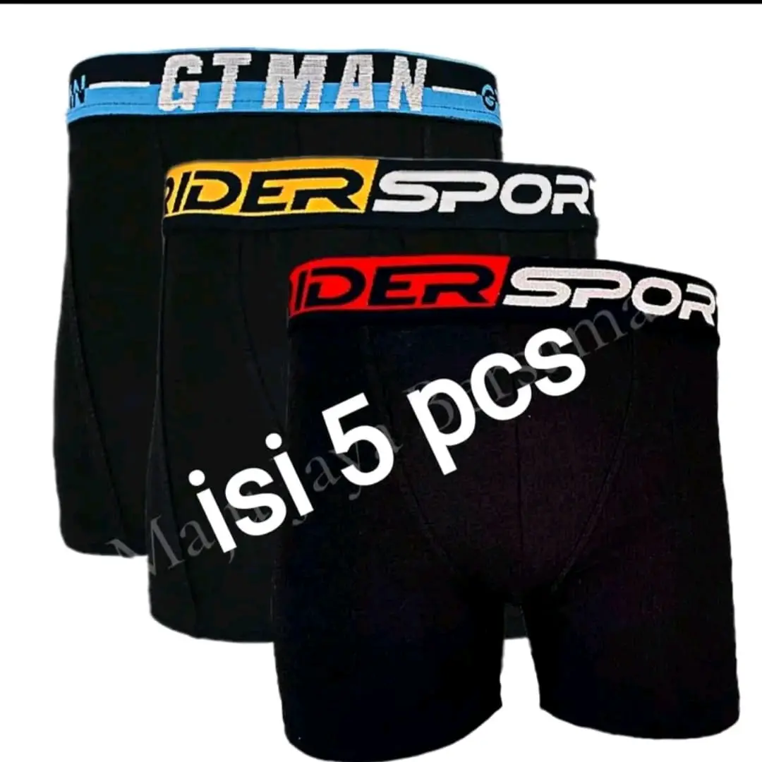 Celana Dalam Pria Boxer Paket Hemat 5pcs Karet Katun Lembut Nyaman Pendek Dewasa