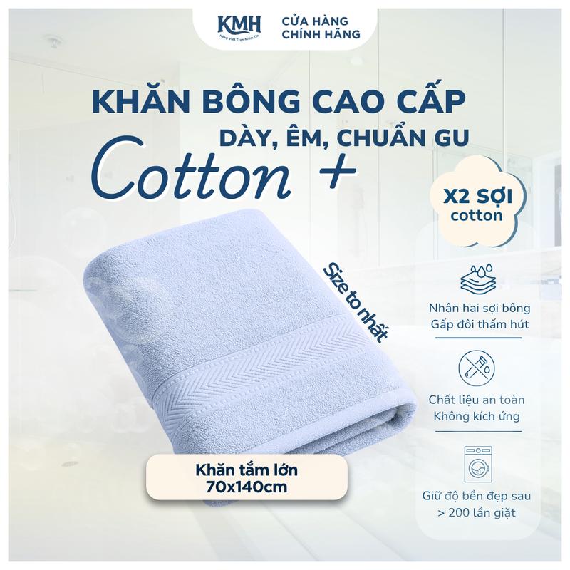  Khăn Tắm Cotton+ Thế Hệ Mới 70X140CM Siêu To – Cực Dày Êm x2 Cotton – Màu Pastel Tinh Tế – Bền Đẹp Sau Hơn 200 Lần Giặt - Nhiều Kích Thước – KMH TOWELS 
