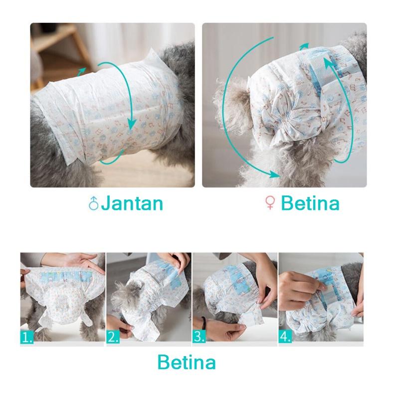 Teeshop Popok Diapers Pampers Anjing Kucing /Pet Diapers Popok Anjing /Pampers Kucing /Popok Anjing Jantan Betina /Popok Celana 1