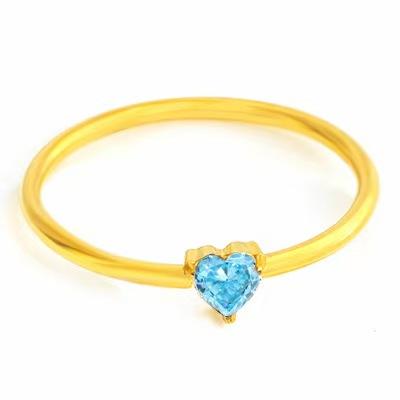 Product Introduction of Titanium Steel Love Heart Zircon Women's Ring 15