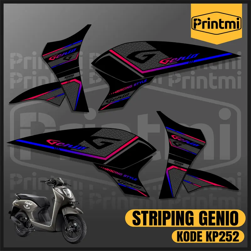 Striping Stiker Motor Honda Genio Variasi List Simple Modifikasi Keren Motorcycle Printmi KP252 1