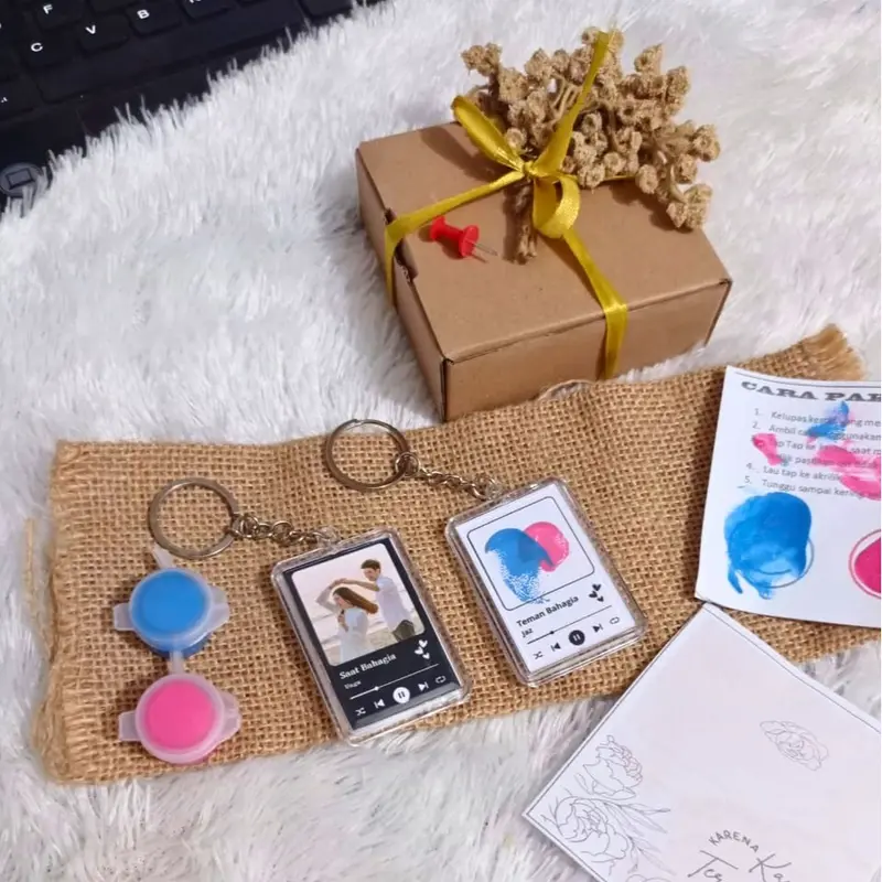 (Free Cat) KEYCHAIN FOTO + SIDIK JARI GANTUNGAN KUNCI SPOTIFY SIDIK JARI 6