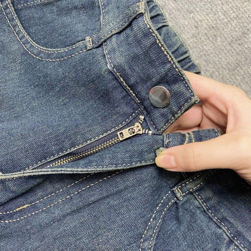 Product Introduction of Quần Baggy Bigsize Nữ Lưng Cao Form Rộng, Quần Baggy Dài 9 Tấc, Chất Vải Jean Dày Dặn, Mềm Mại Cho Nữ Chuppy (50-95kg)- Q524 Pants Women Denim 21