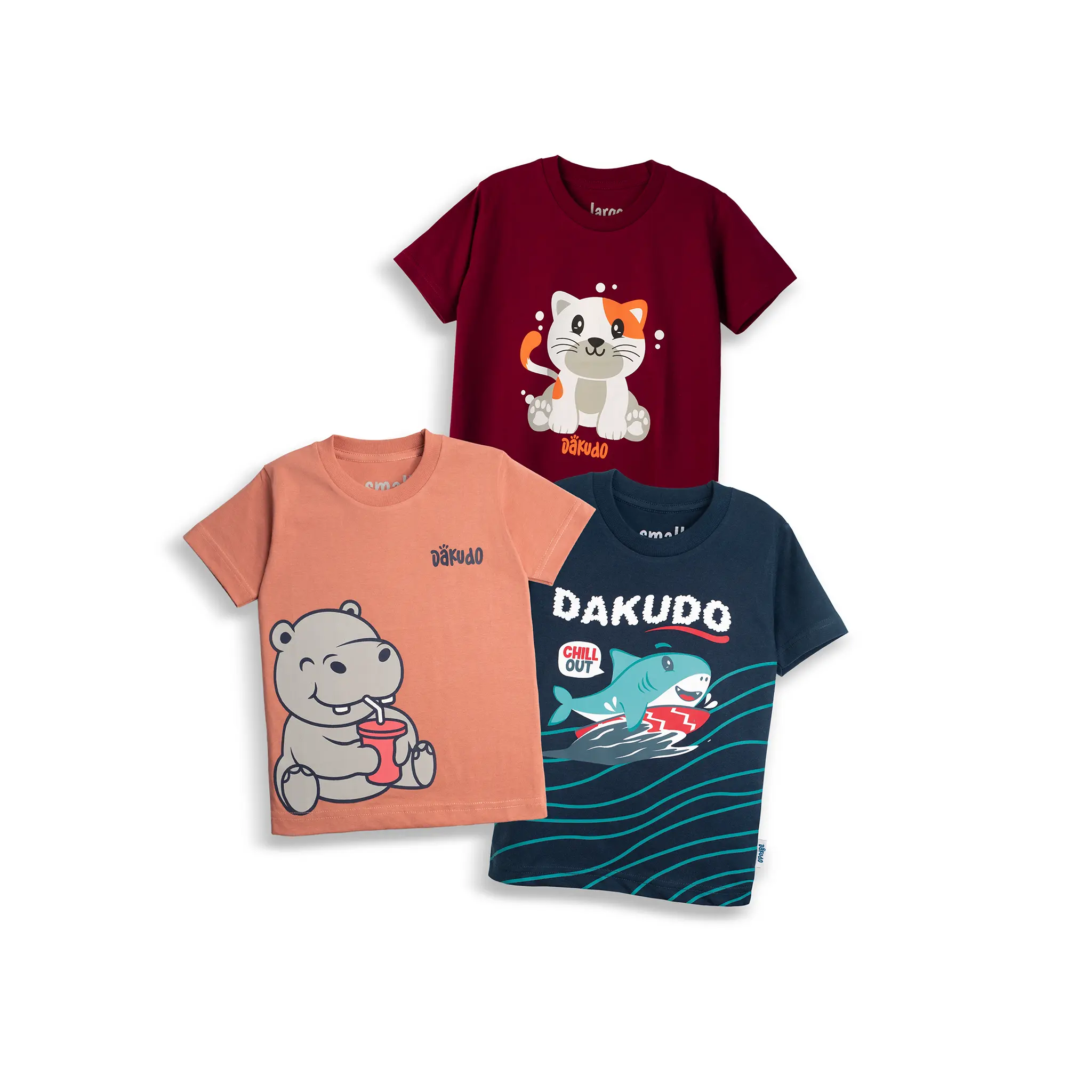 dakudo - SALE 100K 3 PCS baju kaos anak distro nyaman unisex laki-laki / perempuan cotton 30s kualitas premium sablon