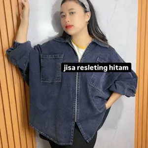 ANGTIW - Jaket Jeans Jisa Oversize Denim / Jaket Jeans JUMBO