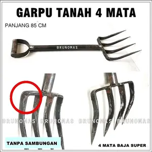 Garpu Tanah Empat Mata - 4 GiGi Baja Super alat bantu pertanian gaskeuncok