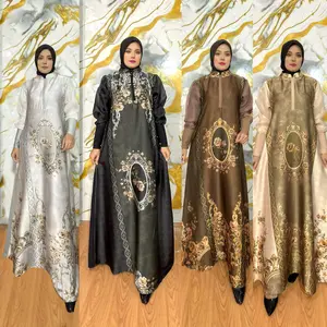 Gamis  Wanita Muslim Dewasa Motif Mewah Gamis Jumbo LD UP TO 140  Dress Lebaran Kondangan Pesta Kain Lembut