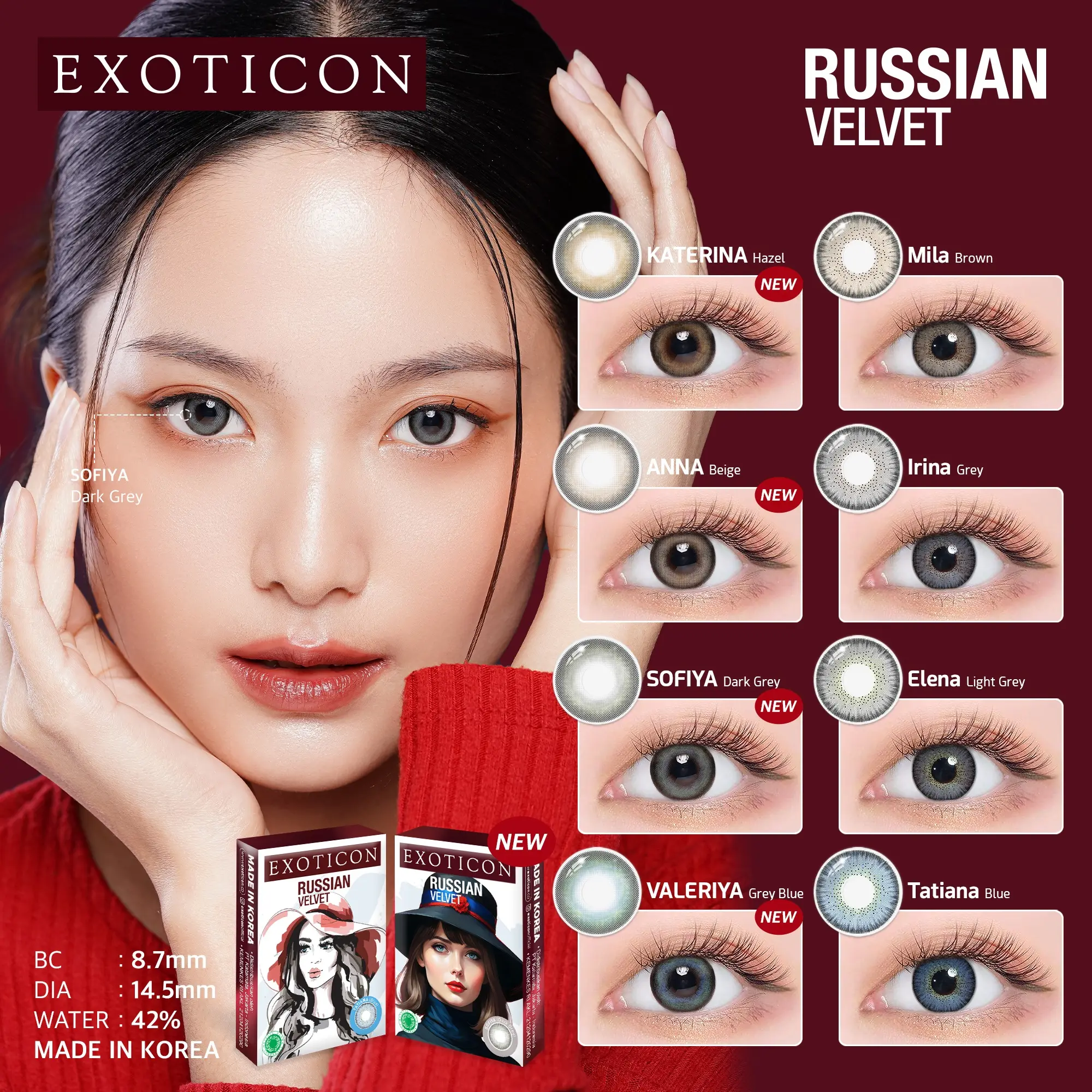 Exoticon Softlens - Russian Velvet - Softlens Normal Eye Soflens Lensa Brown