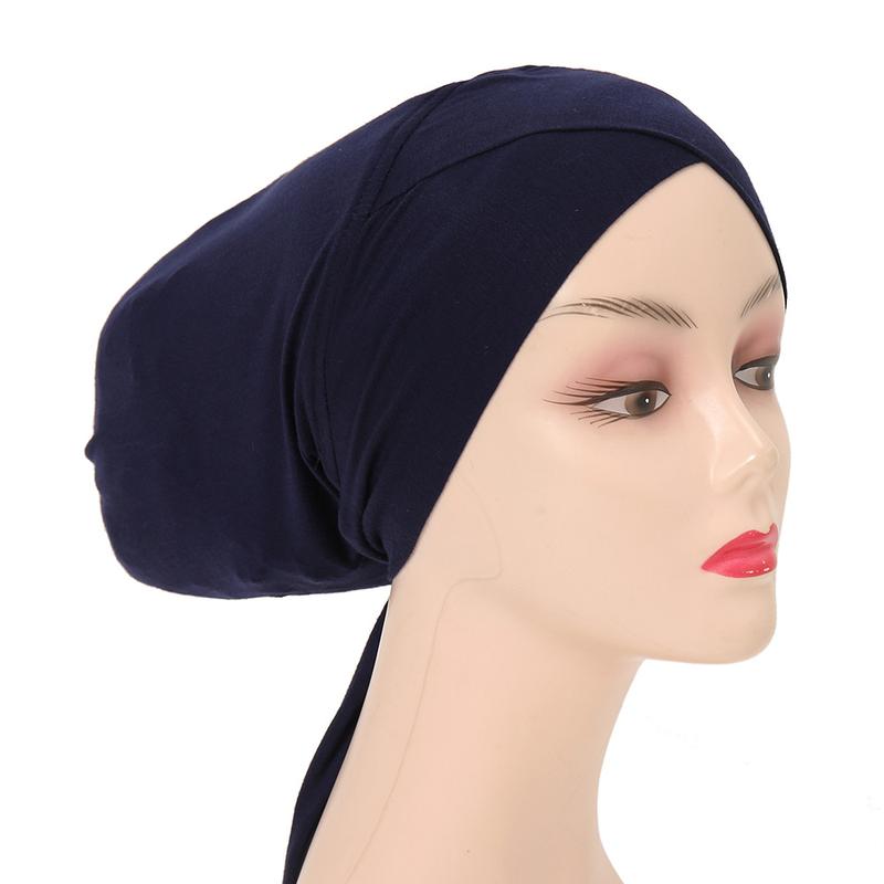 Product Introduction of Modal Instant Hijab Elastic Hijabs Lace Up Cross Underlay Hat Cord Solid Adjustable Hijabs Inner Hijab for Graduation Casual Inner TUTU 11