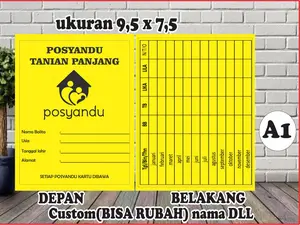 100 lembar KARTU POSYANDU Ukuran 9,5x7,5 Print Bolak-balik Desain Custom Bahan BC Minimal Order 40 A1