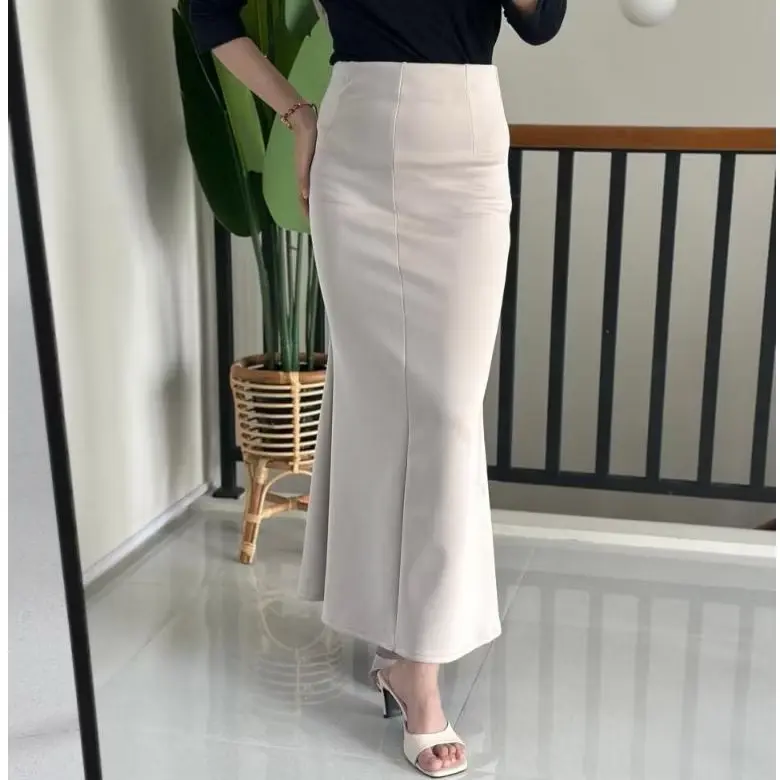 Mermaid Skirt Skuba Premium - Rok Lunar Skirt  Bahan Scuba - Midi Skirt Rok Wanita