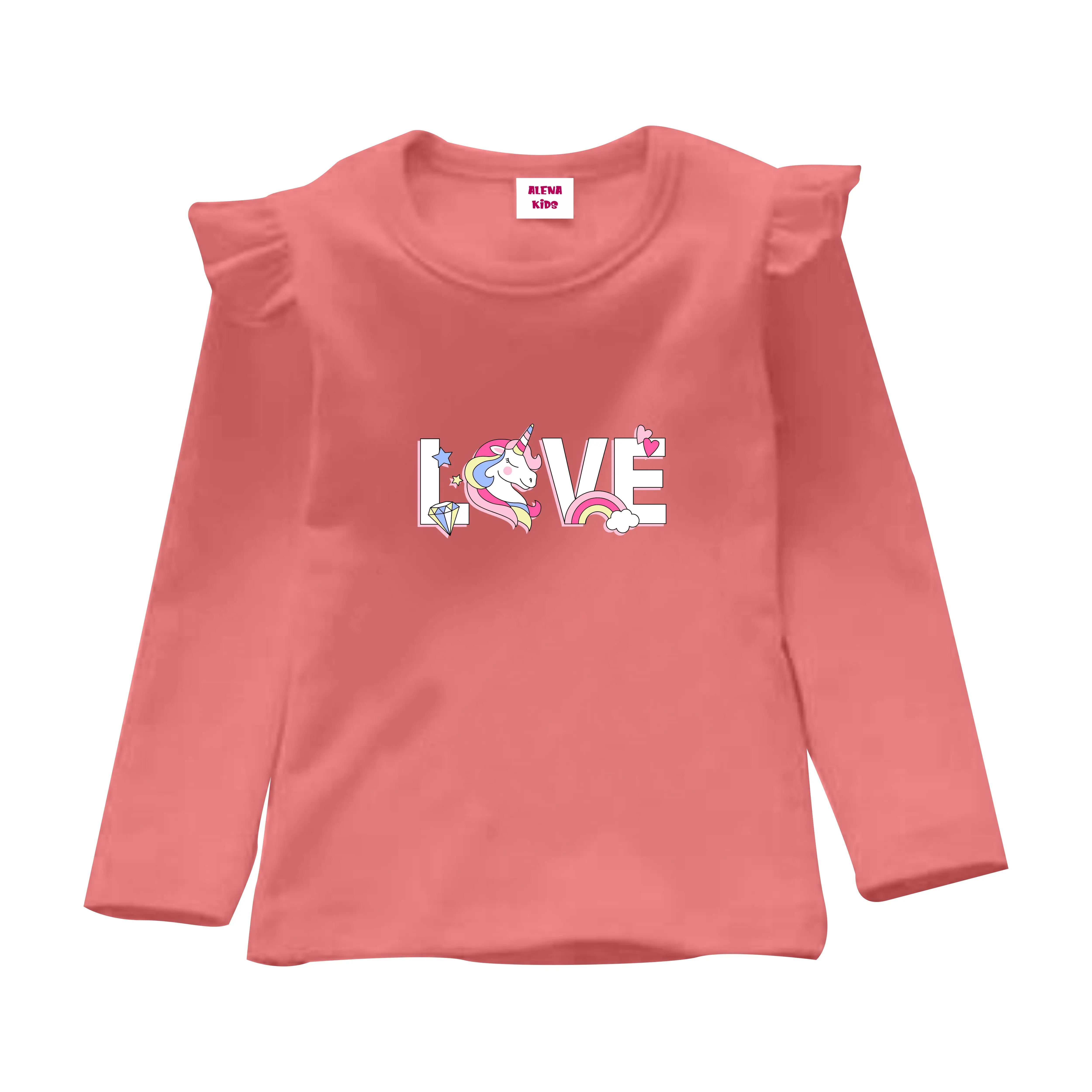 Atasan Baju Kaos Anak Perempuan Lengan Panjang Terbaru Katun Santai Fashion