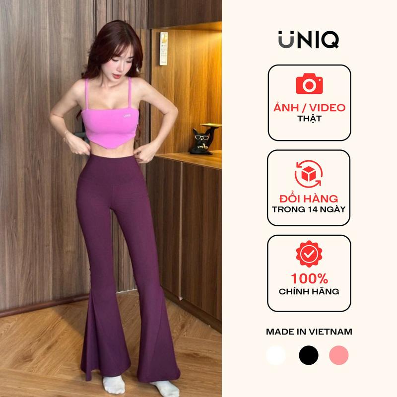 Bộ Đồ Tập Gym Yoga Nữ UNIQ Cool Peel - Áo Hai Dây Buộc Nơ Lưng & Quần Legging Ống Loe