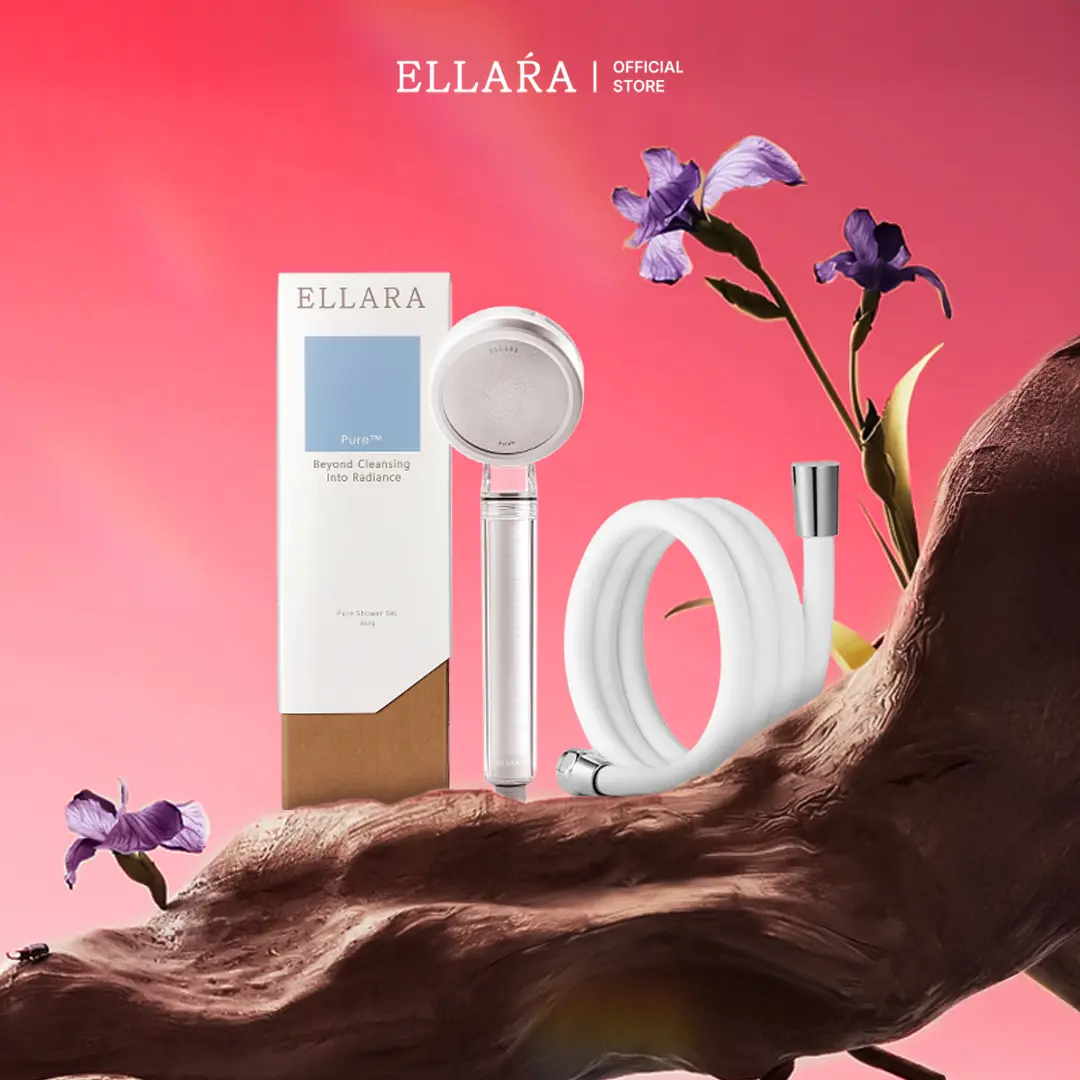 ELLARA Pure Shower Set + Shower Hose - Shower Set dengan Selang Premium Panjang 1,5m Anti Karat