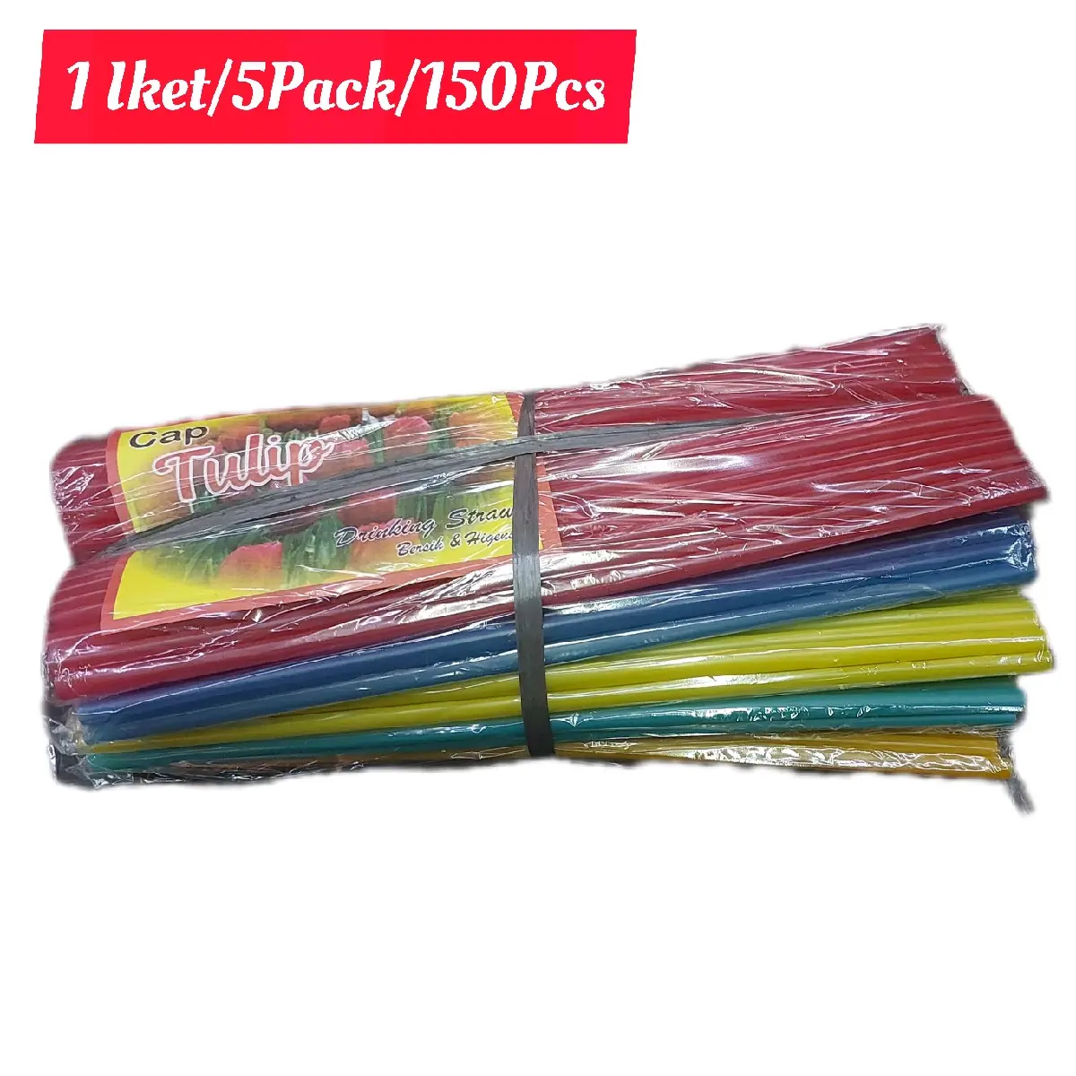 Sedotan Es Warna Warni Murah Seikat 5 Pack Sedotan Plastik Murah
