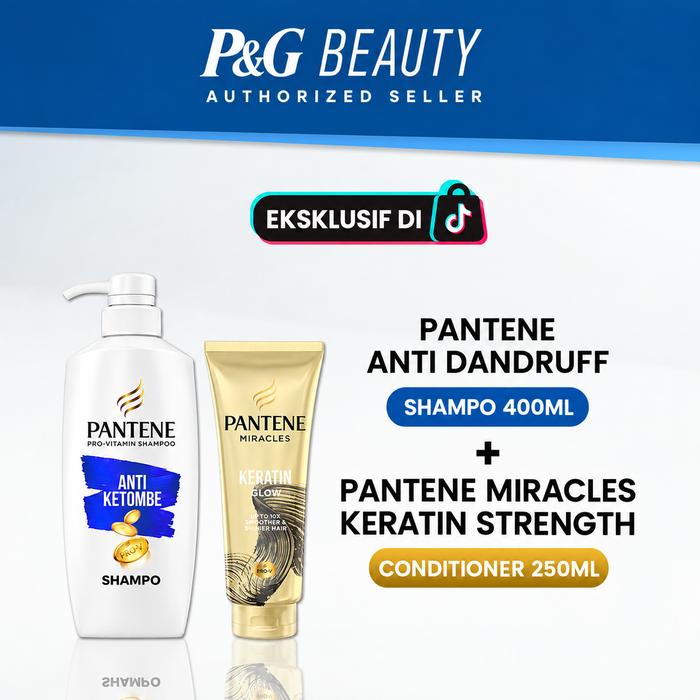 Gambar Pantene Shampoo Anti Ketombe 400ml Free Pantene Miracles Gold Keratin Conditioner 250ml dari P&G Store Kota Administrasi Jakarta Timur Tokopedia