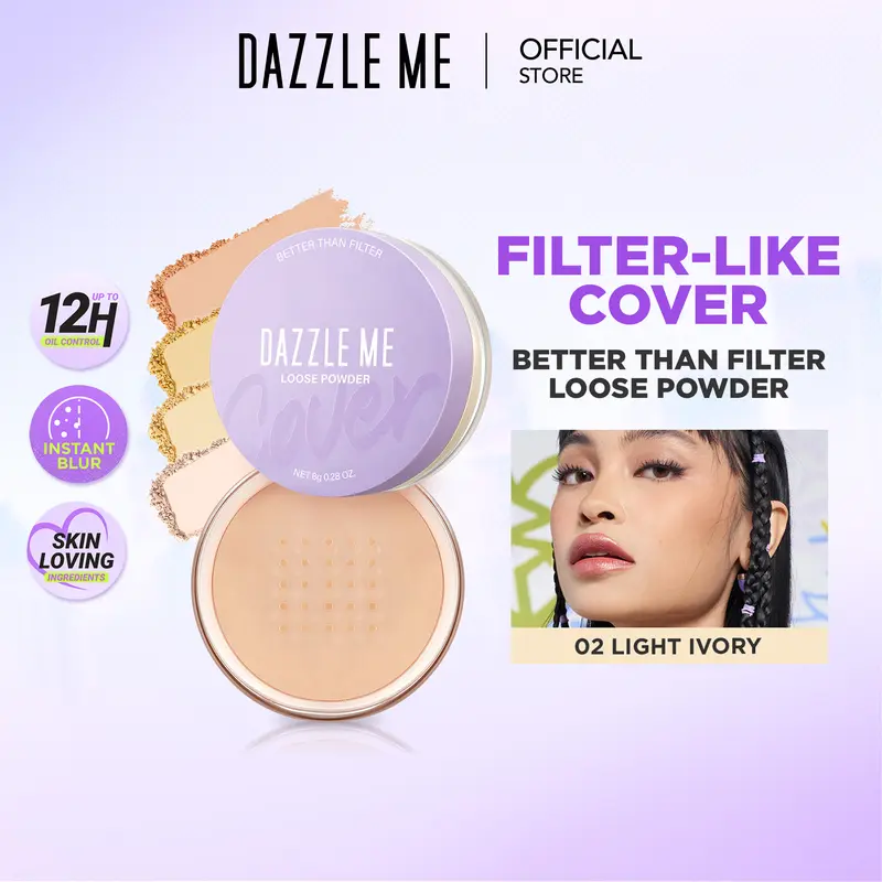 [LIMITED OFFER] DAZZLE ME Better Than Filter Fixed Loose Powder Lightweight Loose Powder Bedak Tabur Ringan 2