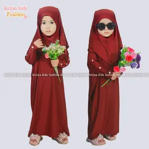 Gamis abaya Anak Cantik Syari Kerudung  Cewek Bayi batwing  Muslim 6-24 bulan viral free  Jilbab Variasi terbaru Nyaman mewah 1 set  outfit