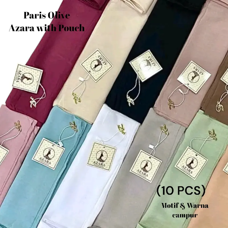 SEGIEMPAT PARIS OLIVE PREMIUM BY AZARA 1 PAK ISI 10 WARNA LOGO BESI 1
