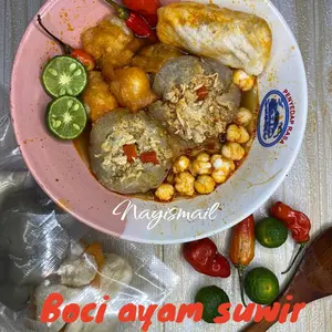 Boci JUMBO granat ayam suwir + chilioil +cabe rawit