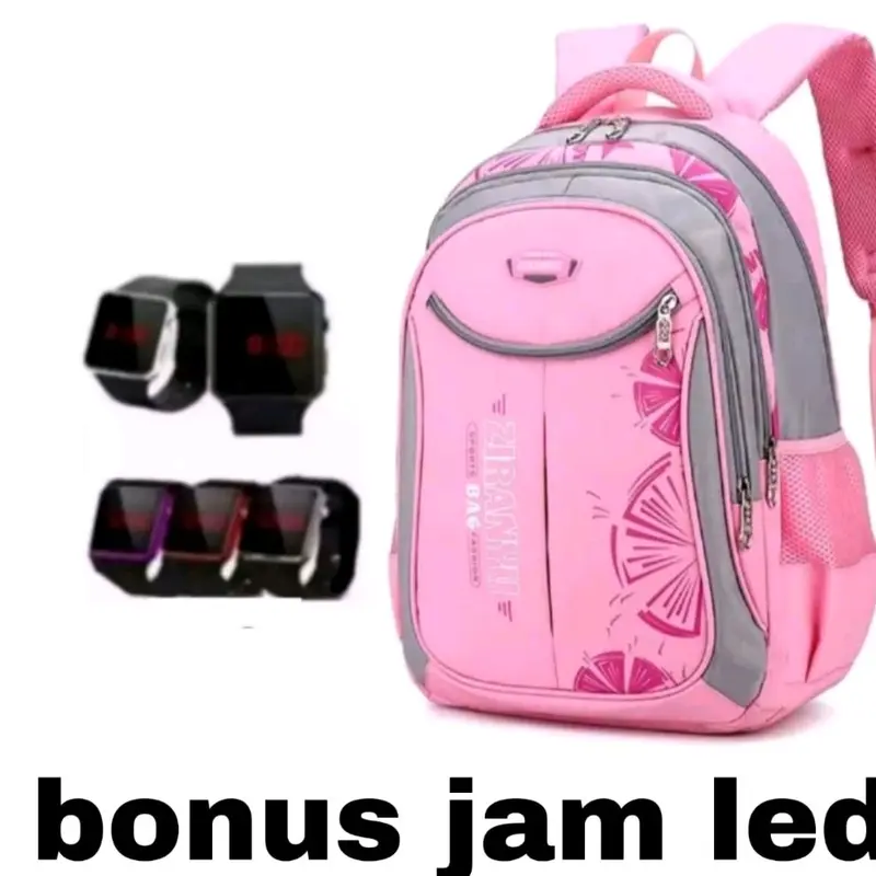 tas sekolah anak perempuan - tas anak cewek - tas anak perempuan - tas sport anak - ransel anak perempuan - tas punggung anak - tas ransel anak cewek  ( BONUS JAM LED ) Fashion 3