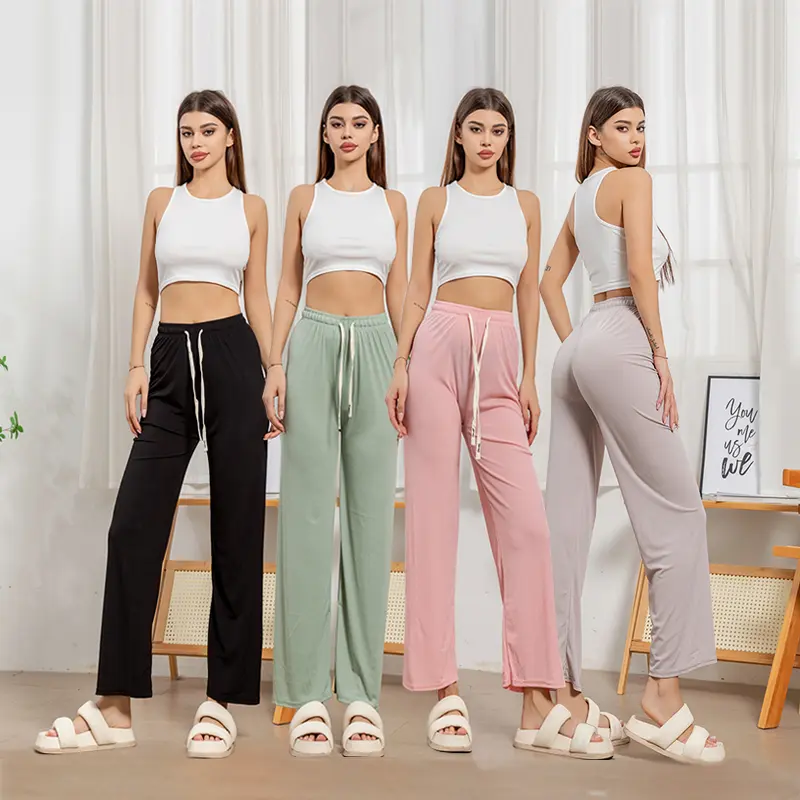 casual Women pants baggy high waist straight leg comfortable korean fashion loose lady trousers Womenswear Bottom Elastic Outdoor Sweatpants Lingerie Wide Leg