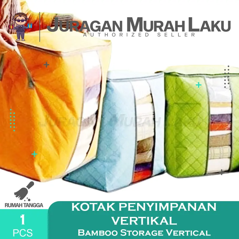 Bamboo Storage Box Lemari Tempat Baju Organizer Box Vertikal 0