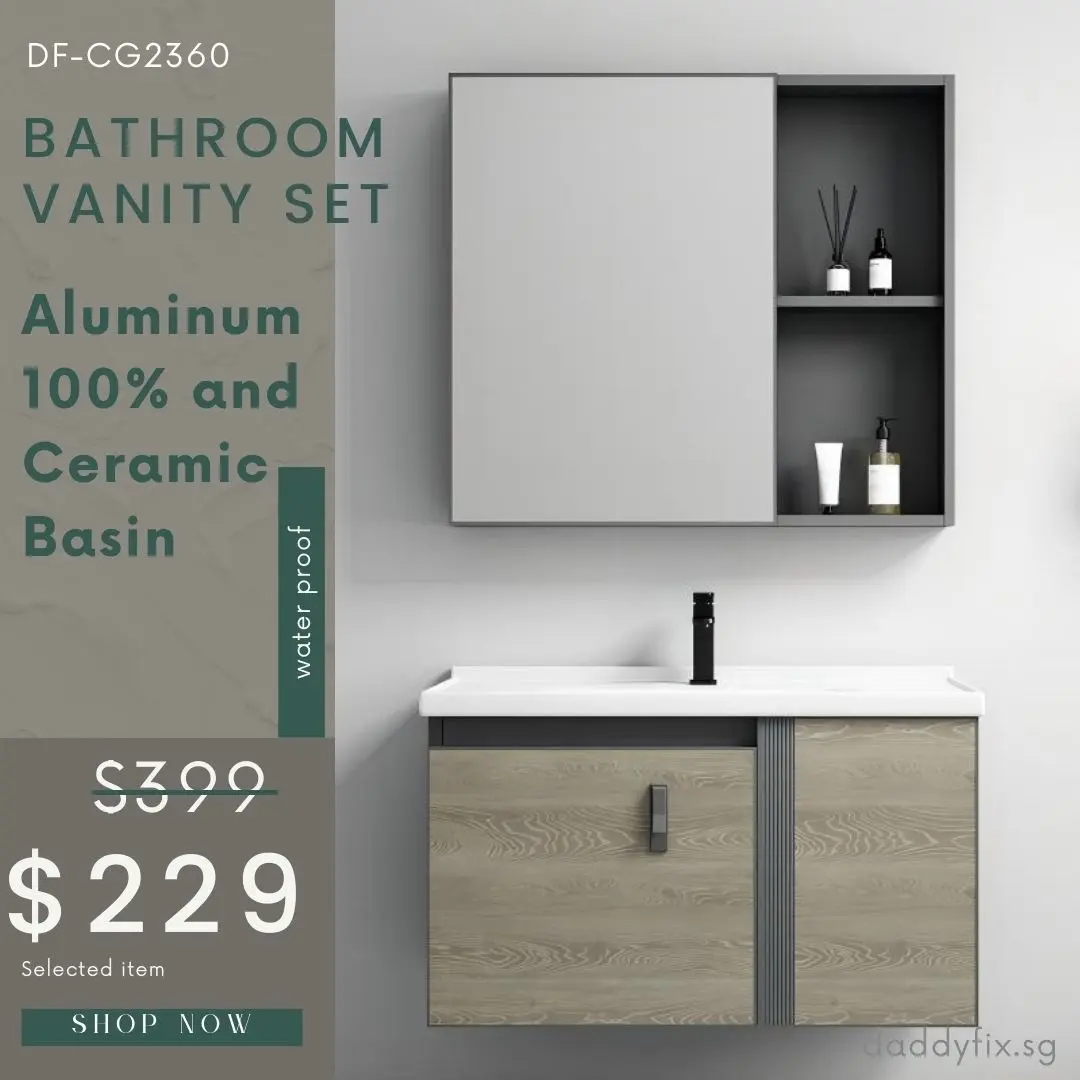 SG /Stocks 60cm Aluminium Waterproof Basin Vanity Set/bathroom cabinet/toilet wash basin