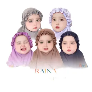 JILBAB BAYI NEWBORN 0-12 BULAN RAINA HIJAB KERUDUNG ANAK 0-3 TAHUN BABY LUCU JERSEY ALL SIZE Muslim Instan Nyaman