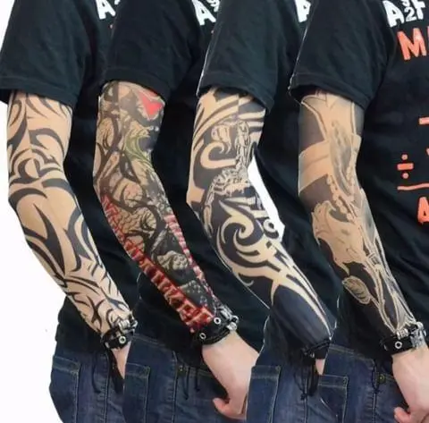 ( 1 PASANG MANSET TATO ) sarung tangan motor manset lengan outdoor 2