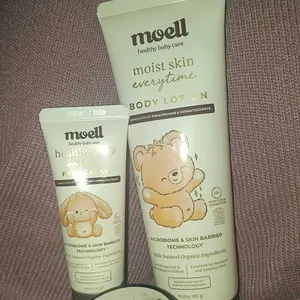 Moell Barrier Protection deals! Body Lotion 185gr & Face Cream 40gr - Body Lotion Kulit Sensitif & Kering - Face Cream With Plant Based Probiotics, Organic Avocado Oil - Skincare Untuk Wajah & Badan Bayi dan Anak Formulasi Dokter
