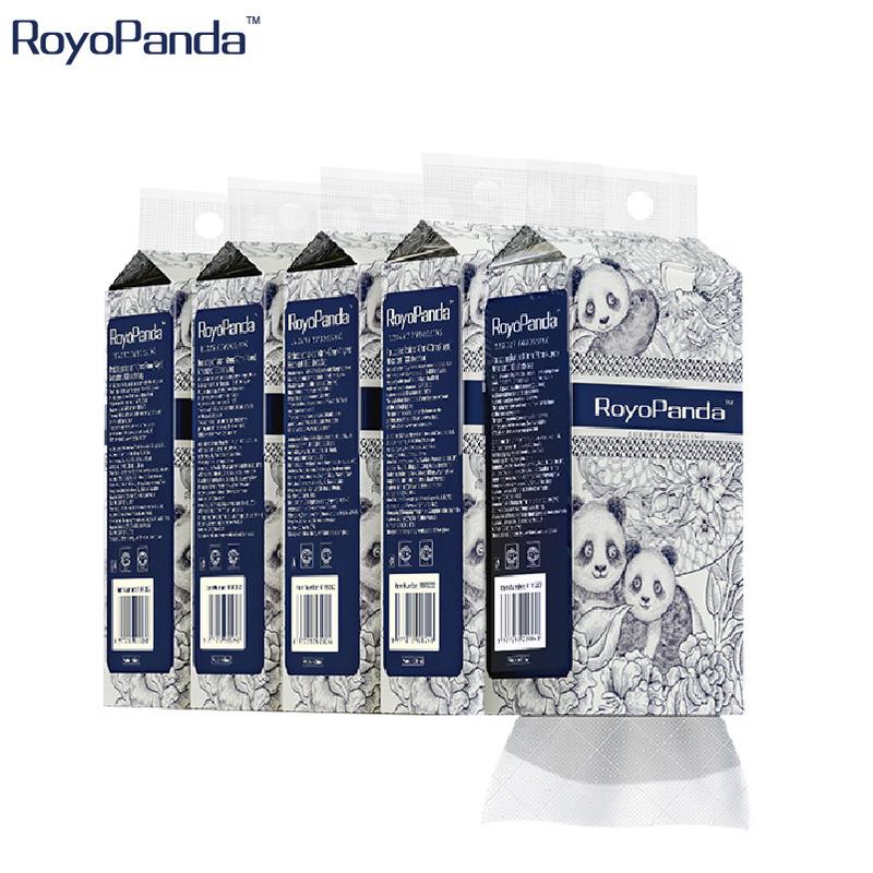 【5 Gói 5000 Tờ Giấy Rút Treo Tường Cao Cấp Royo Panda - 4 Lớp, Mềm Mại, Bền Chắc, giấy royopanda hoa hồng