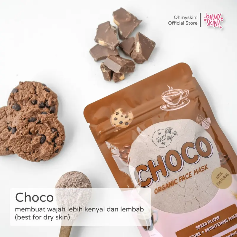 OH MY SKIN MASKER ORGANIK FULL SIZE 65gr Coffee Vitamin Wajah Choco Facial 3