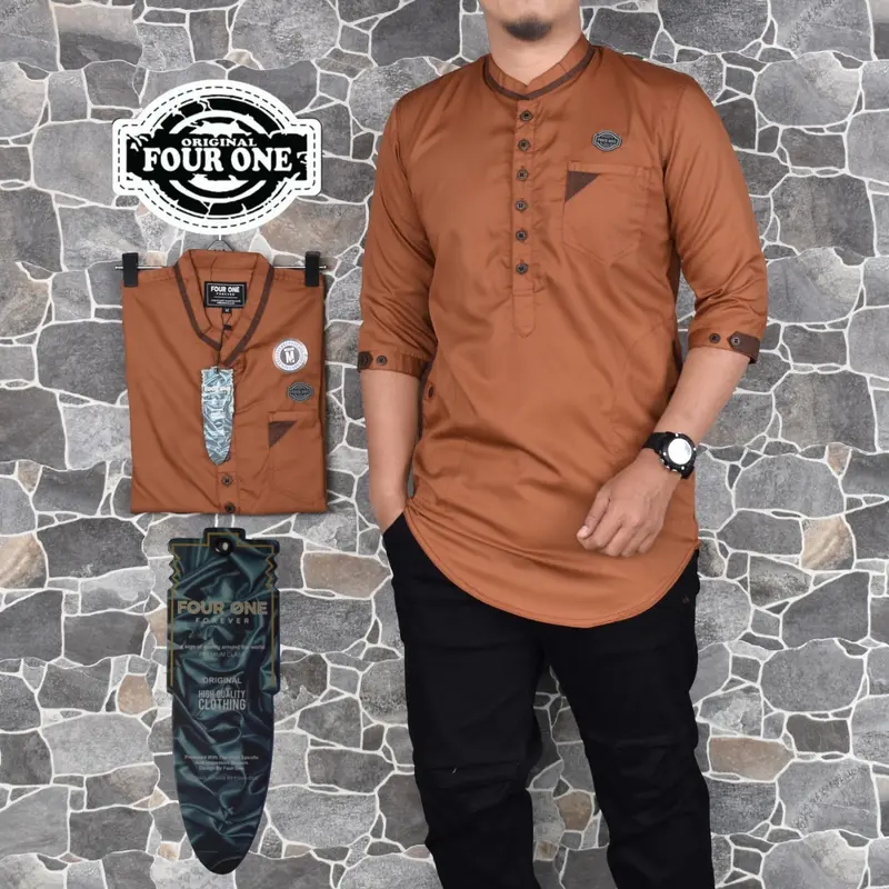 Baju koko muslim pria kualitas premium super BEST SELLER Kurta Nyaman Toyobo  Katun  Dewasa Panjang jubah pria dewasa 4