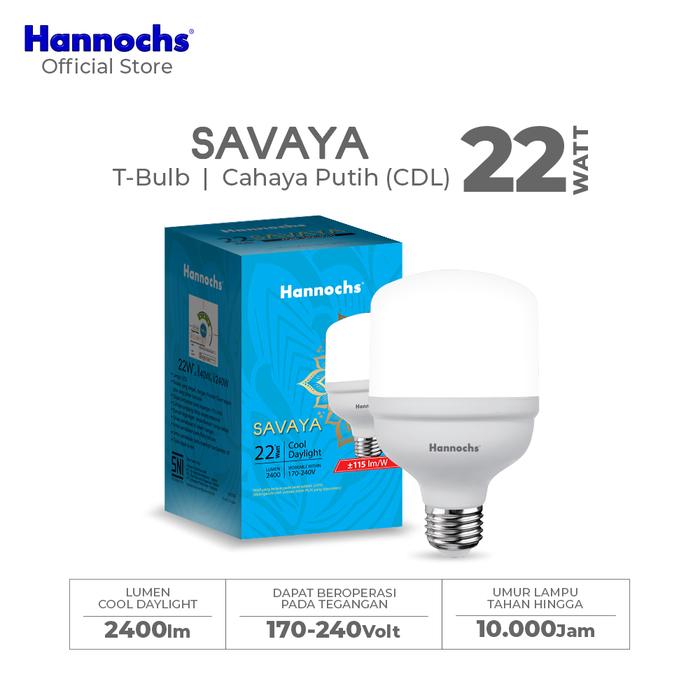 Gambar Hannochs Lampu Bohlam LED Savaya T Bulb 22W Cahaya Putih dari Hannochs Official Kab. Tangerang Tokopedia