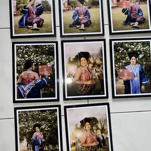 (8 PCS) 6R CETAK FOTO + BINGKAI MDF 15X20 CM Dipasang di Dinding Modern Satu Sisi frame Rectangle dinding