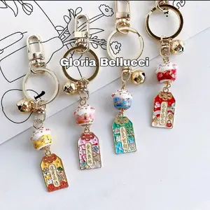 gantungan kunci maneki neko jepang keychain souvenir oleh oleh kucing keberuntungan rejeki japan