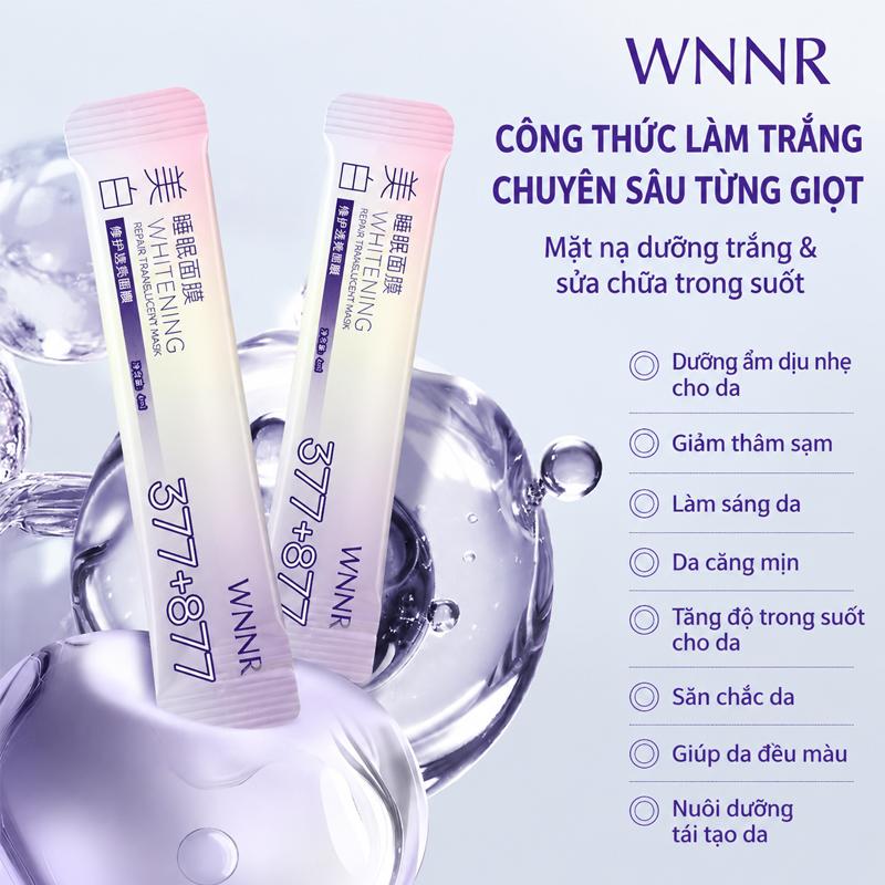 Mặt Nạ Ngủ Dưỡng Sáng & Phục Hồi WNNR  - 8 Tác Dụng Trong 1: Hỗ Trợ Làm Mờ Nám, Dưỡng Ẩm, Săn Chắc & Tăng Độ Trong Suốt Cho Da | Chứa 377+877 (4ml x 150 Thanh)