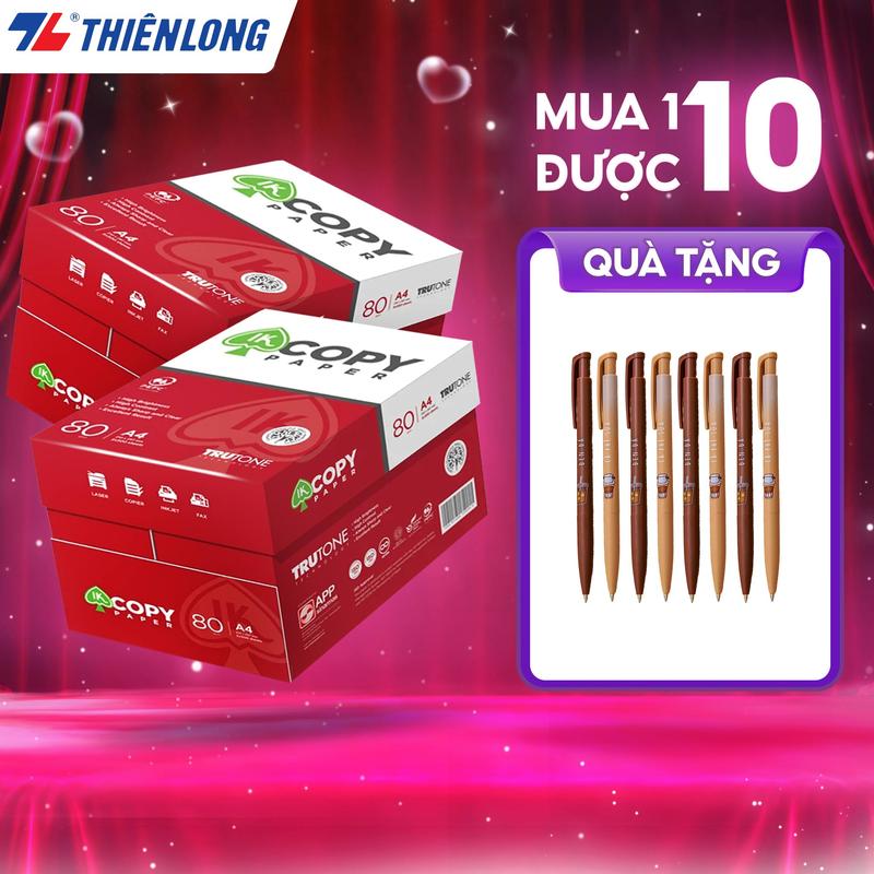 Combo 10 Ream giấy A4 80 gsm IK Copy (500 tờ) - Hàng nhập khẩu Indonesia