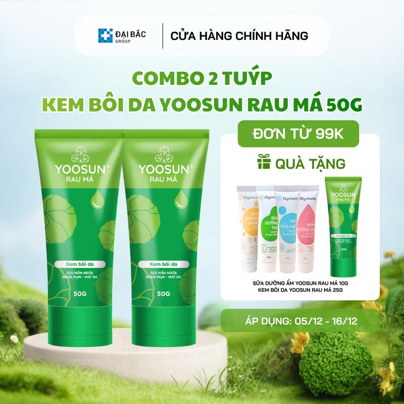  Combo 2 tuýp kem bôi da Yoosun Rau Má 50g làm mát dịu da góp phần ngừa rôm sảy mẩn ngứa 
