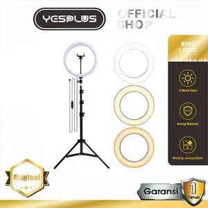 YESPLUS Ringlight LED 26cm + Tripod 2.1m + Handphone Holder 1 Set Lampu Tripod Aksesoris Panjang