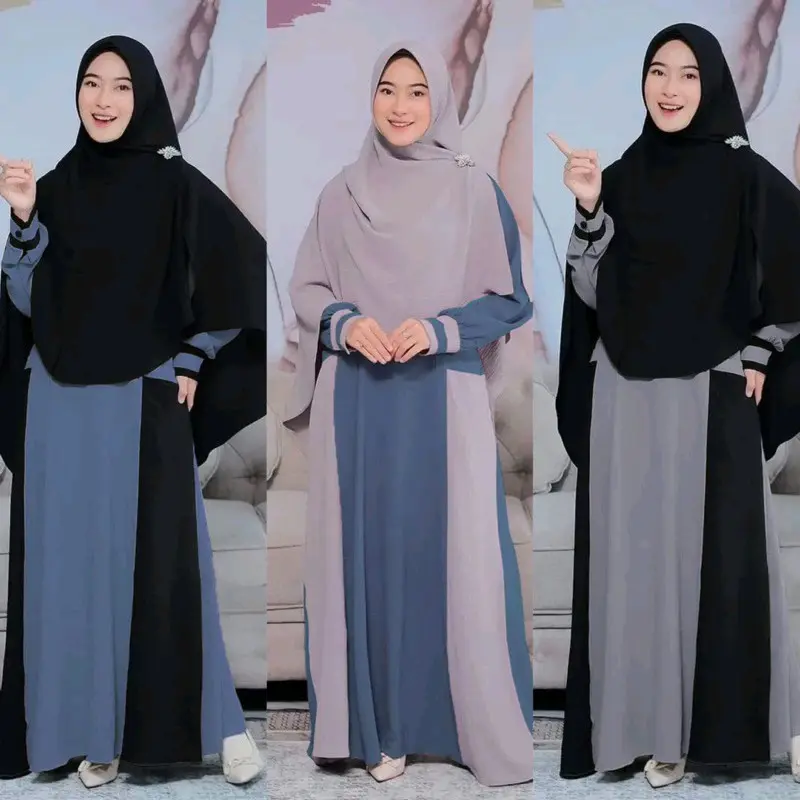 Zifani Series Gamis Syari Set Khimar Terbaru Model kekinian Kualiatas  Premium Busui Freandly | Dress Set Hijab Pesta Remaja Dewasa Simple Elegan Mewah Baju Muslim Wanita  Maxi Pereira 0