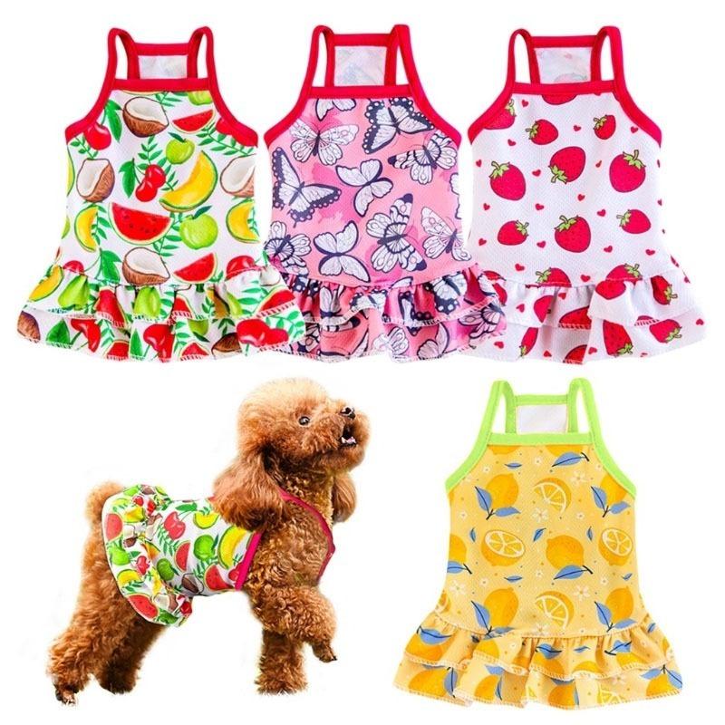  Quần áo thú cưng váy địu in hoa quả cho mèo và chó 