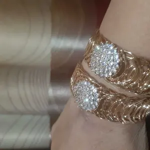 Gelang Jepret Permata Full Manik Bunga Aksesoris Fashion Perhiasan Wanita