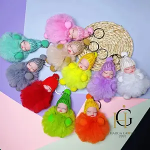 KEYCHAIN KEYRINGS GANTUNGAN KUNCI BONEKA BABY GIRL CEWE POMPOM GK-2043 TERMURAH COD BAGUS LUCU IMUT