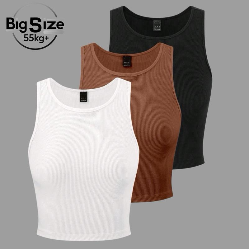 BIGSIZE TRÊN 55KG AMS37 Áo thun ba lỗ bigsize ngang rốn chất thun tăm dày dặn bigsize nữ