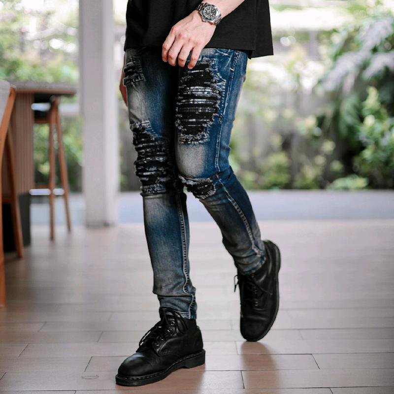 VIRREL.ID - SKY BLUE - Celana Panjang Pria - Jeans Skinny Ripped 1